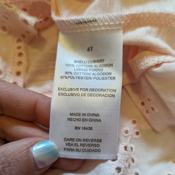 Tahari Girl pink cap sleeve top with eyelet ruffle size 4T - Picture 5 of 6